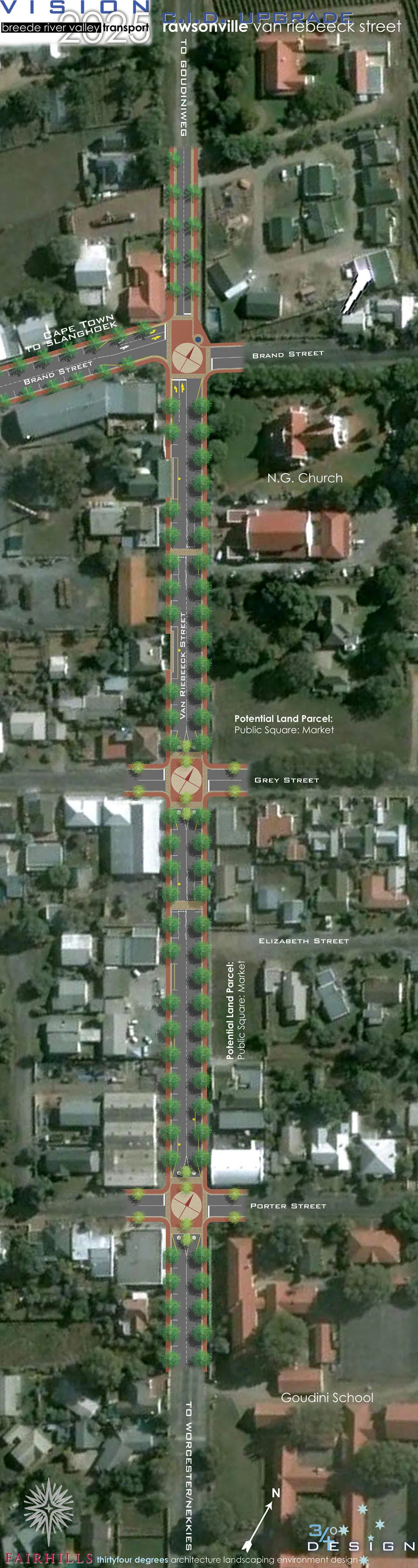 Proposed revitalisation of Van Riebeeck Street, Rawsonville — the town’s main thoroughfare.